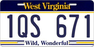WV license plate 1QS671