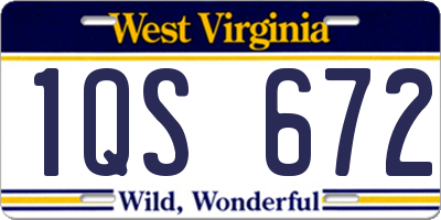 WV license plate 1QS672
