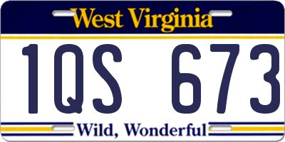 WV license plate 1QS673