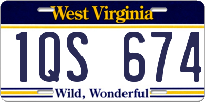 WV license plate 1QS674