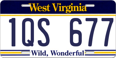 WV license plate 1QS677