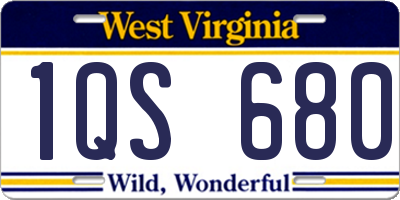 WV license plate 1QS680