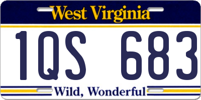WV license plate 1QS683