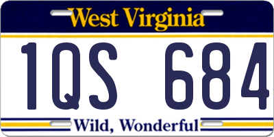WV license plate 1QS684