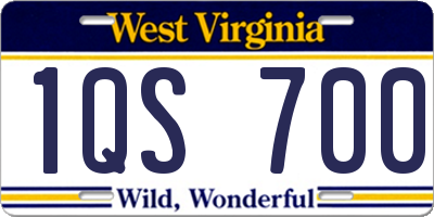 WV license plate 1QS700