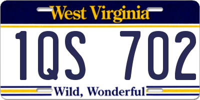 WV license plate 1QS702
