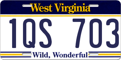 WV license plate 1QS703
