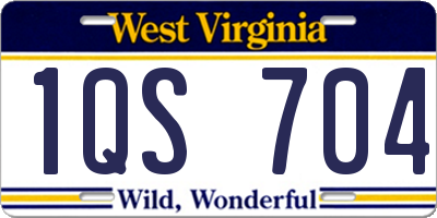 WV license plate 1QS704
