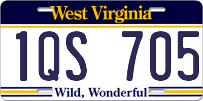 WV license plate 1QS705