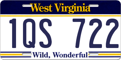 WV license plate 1QS722