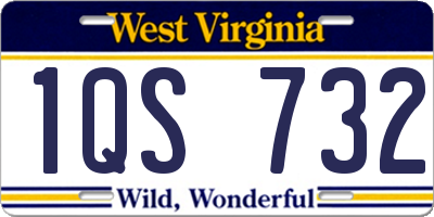 WV license plate 1QS732