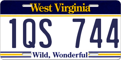 WV license plate 1QS744
