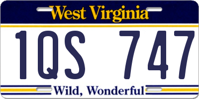 WV license plate 1QS747