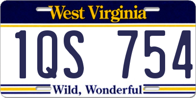 WV license plate 1QS754