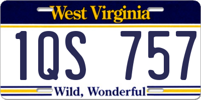 WV license plate 1QS757