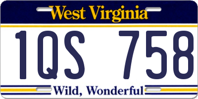 WV license plate 1QS758