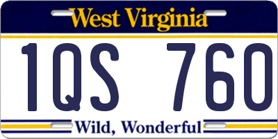 WV license plate 1QS760