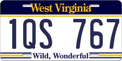 WV license plate 1QS767