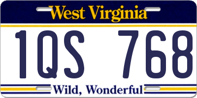 WV license plate 1QS768