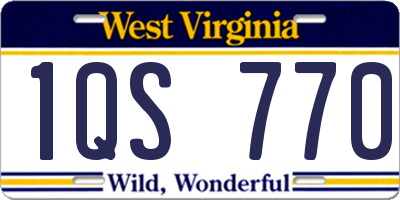 WV license plate 1QS770