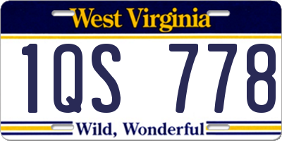 WV license plate 1QS778