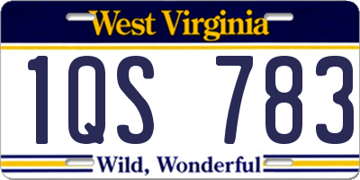 WV license plate 1QS783