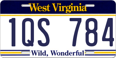 WV license plate 1QS784