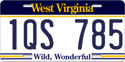 WV license plate 1QS785