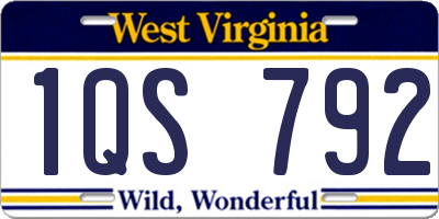 WV license plate 1QS792
