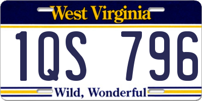 WV license plate 1QS796
