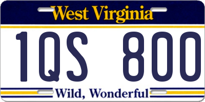 WV license plate 1QS800