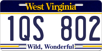 WV license plate 1QS802