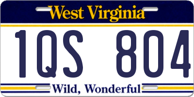 WV license plate 1QS804