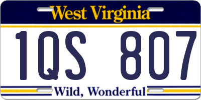 WV license plate 1QS807