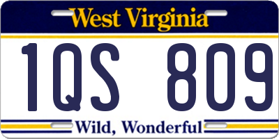 WV license plate 1QS809