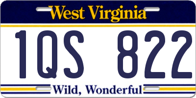 WV license plate 1QS822