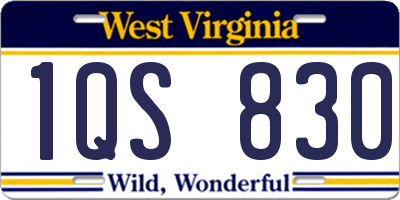 WV license plate 1QS830