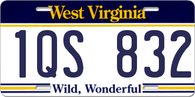 WV license plate 1QS832