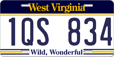 WV license plate 1QS834