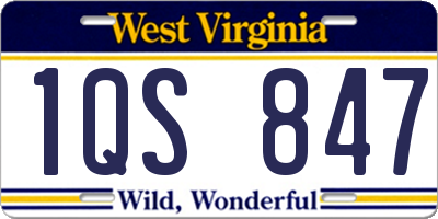 WV license plate 1QS847