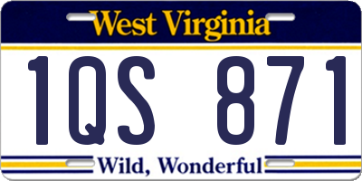 WV license plate 1QS871