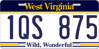 WV license plate 1QS875