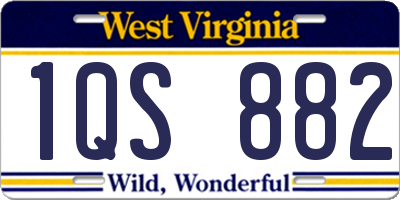 WV license plate 1QS882