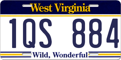 WV license plate 1QS884