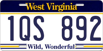 WV license plate 1QS892