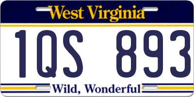 WV license plate 1QS893