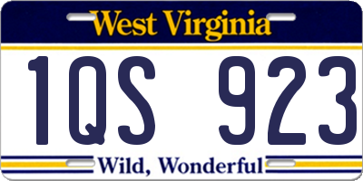 WV license plate 1QS923