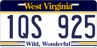 WV license plate 1QS925