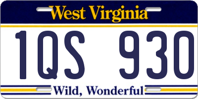 WV license plate 1QS930