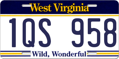 WV license plate 1QS958